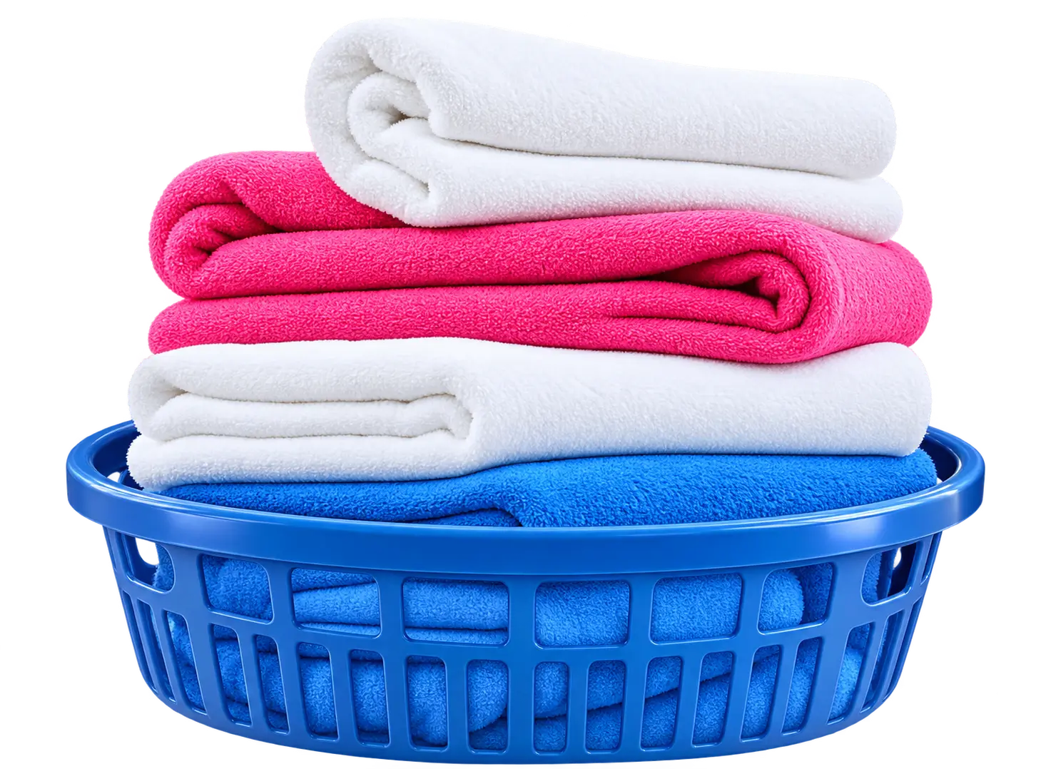 Laundry Basket with Folded Towels
